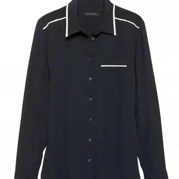 Banana Republic Women's Dillon Classic-Fit Piped Shirt - Picture 1 of 8